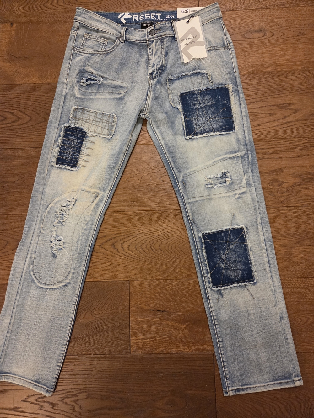Men’s Reset Light Blue Patchwork  Jeans - 32x32